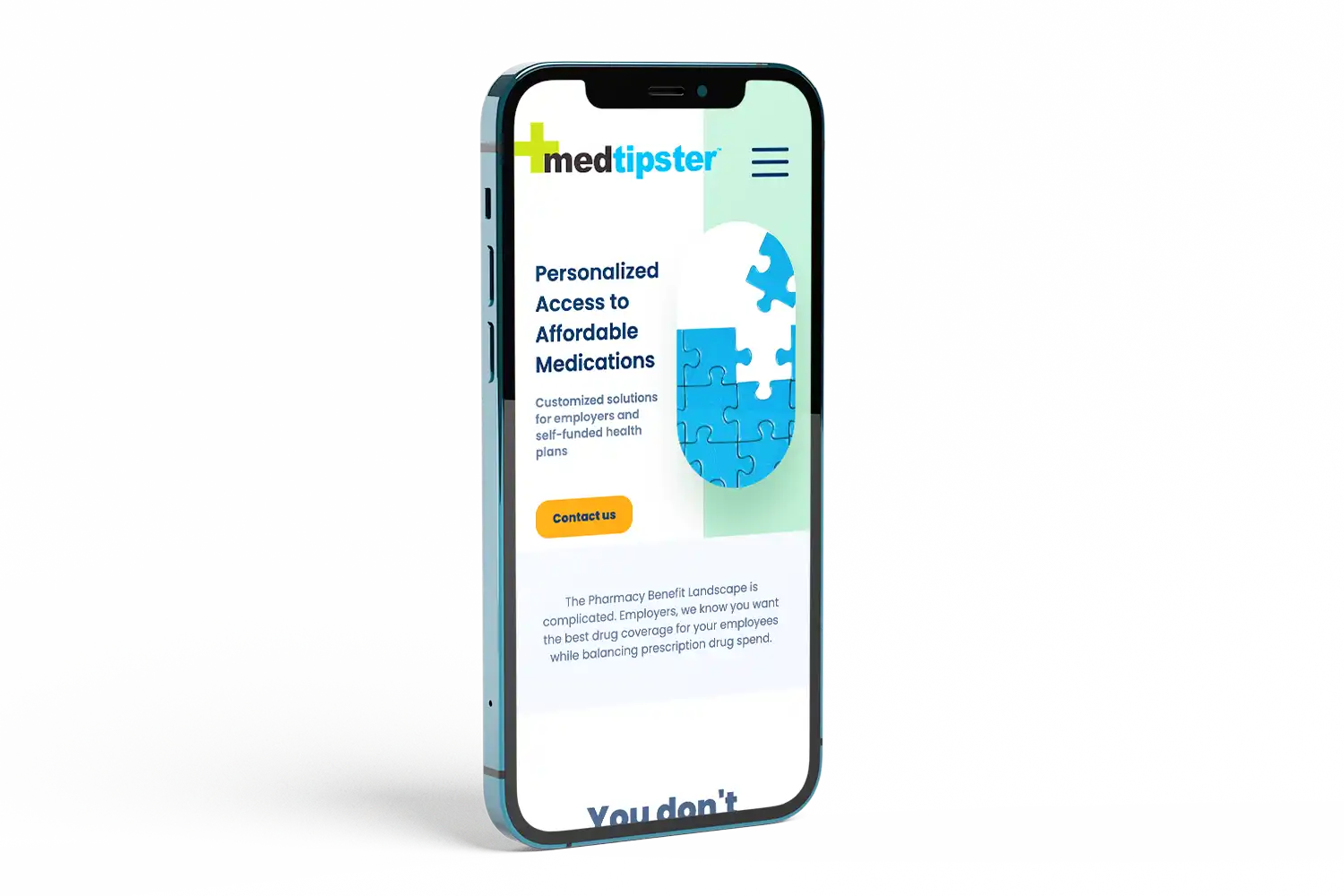 mockup of medtipster on iphone